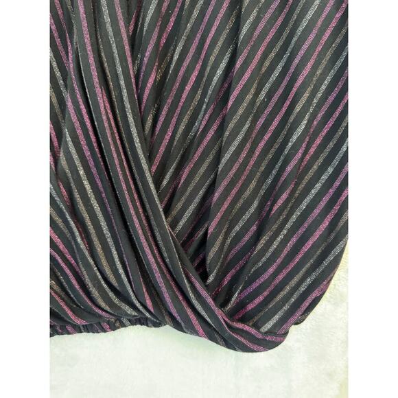 Christopher & Banks Stripe Faux Wrap Top XL Stretch Classic - Picture 4 of 8